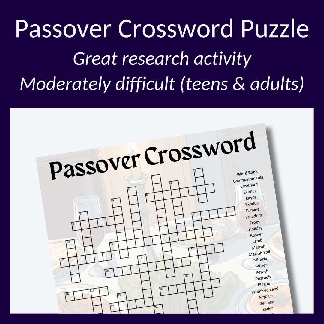 passover crossword puzzle printable passover crossword puzzle printable
