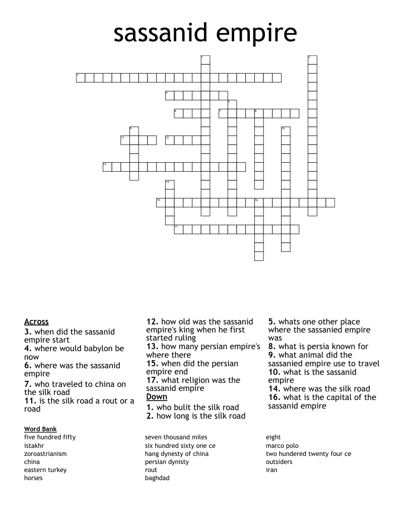 Persian Word Search Crossword WordMint