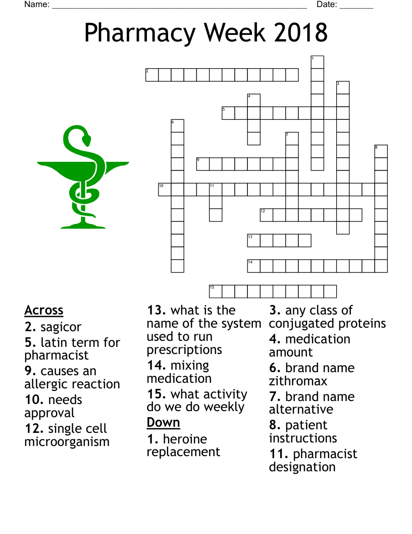 Pharmacy Week 2018 Crossword WordMint