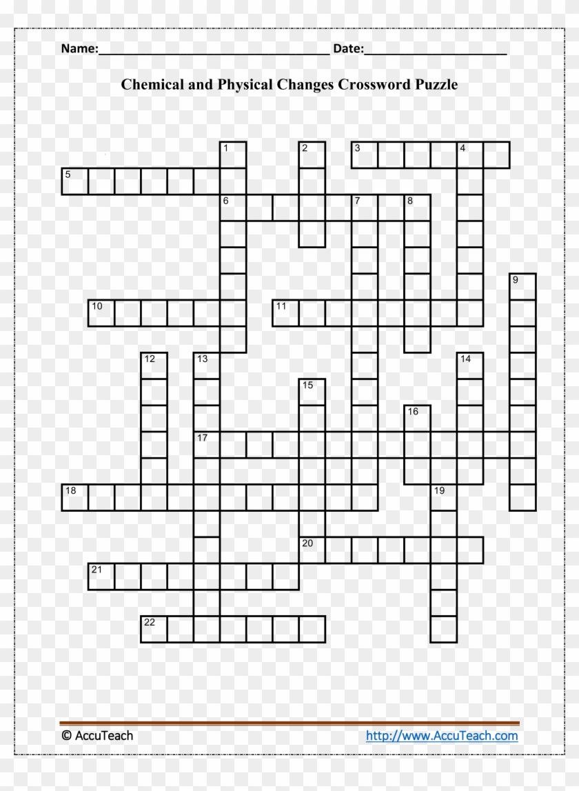 chemical reactions crosswords printable