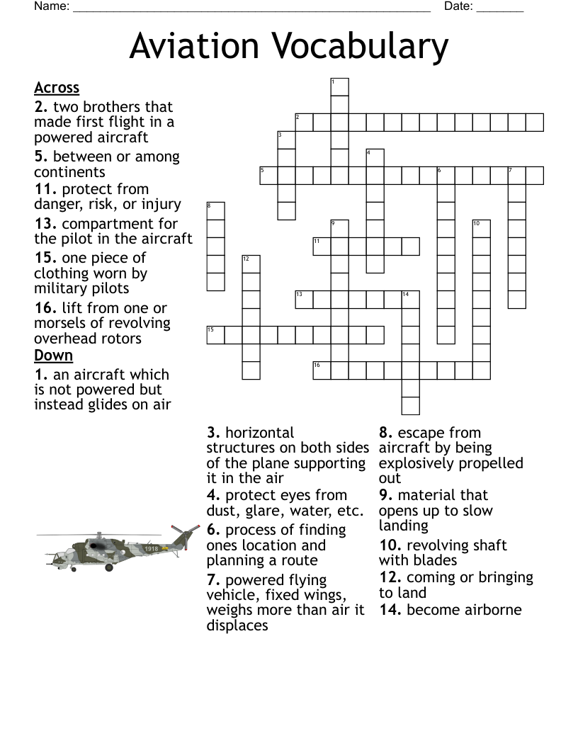 Plane Crossword WordMint