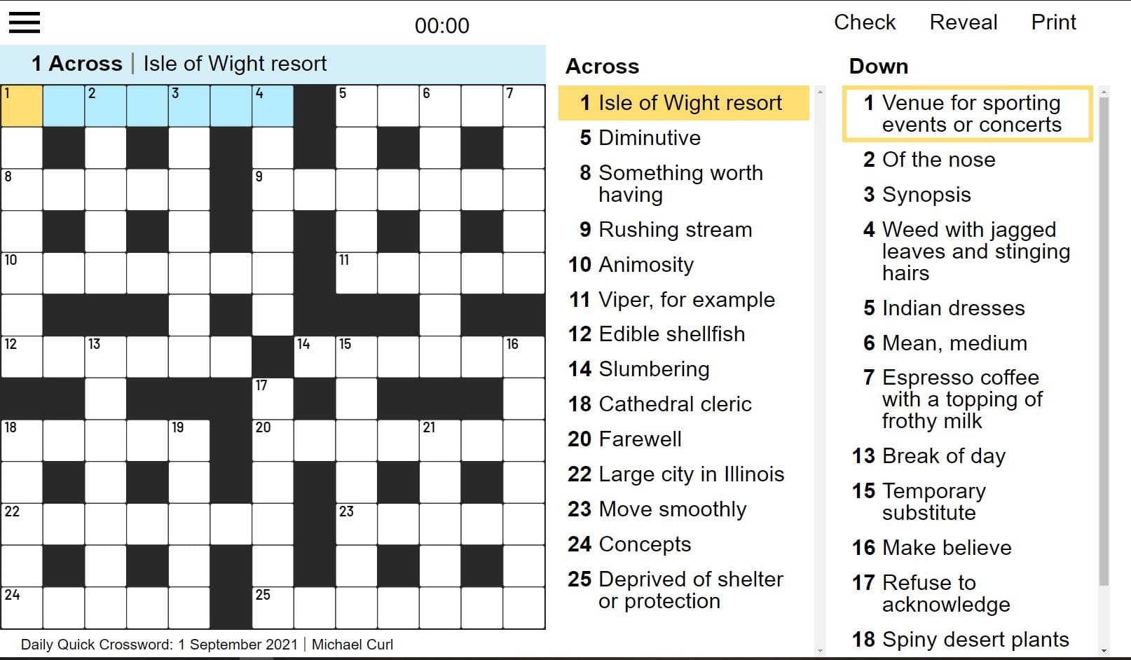 crossword puzzles online printable easy