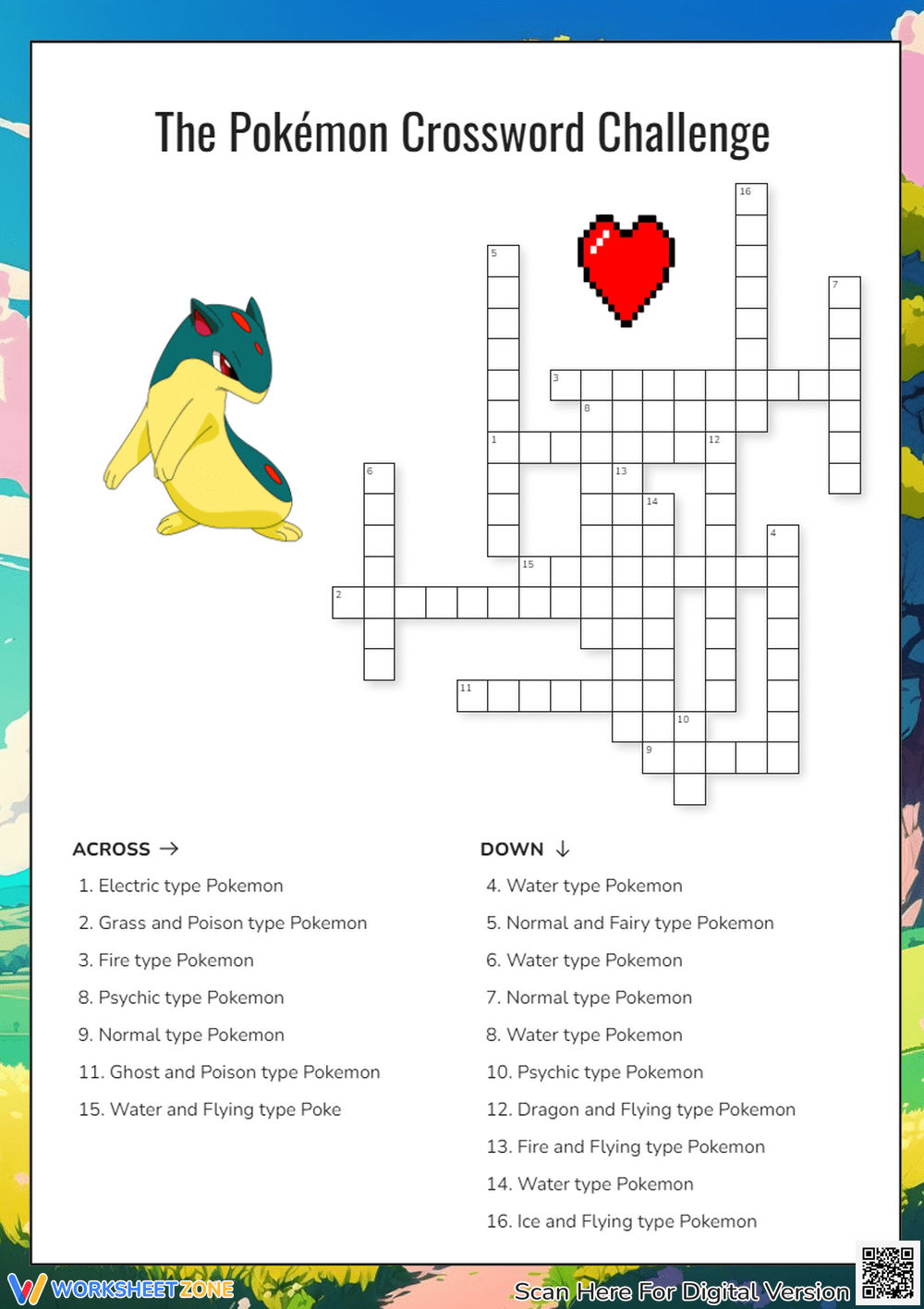 pokemon crossword puzzles printable