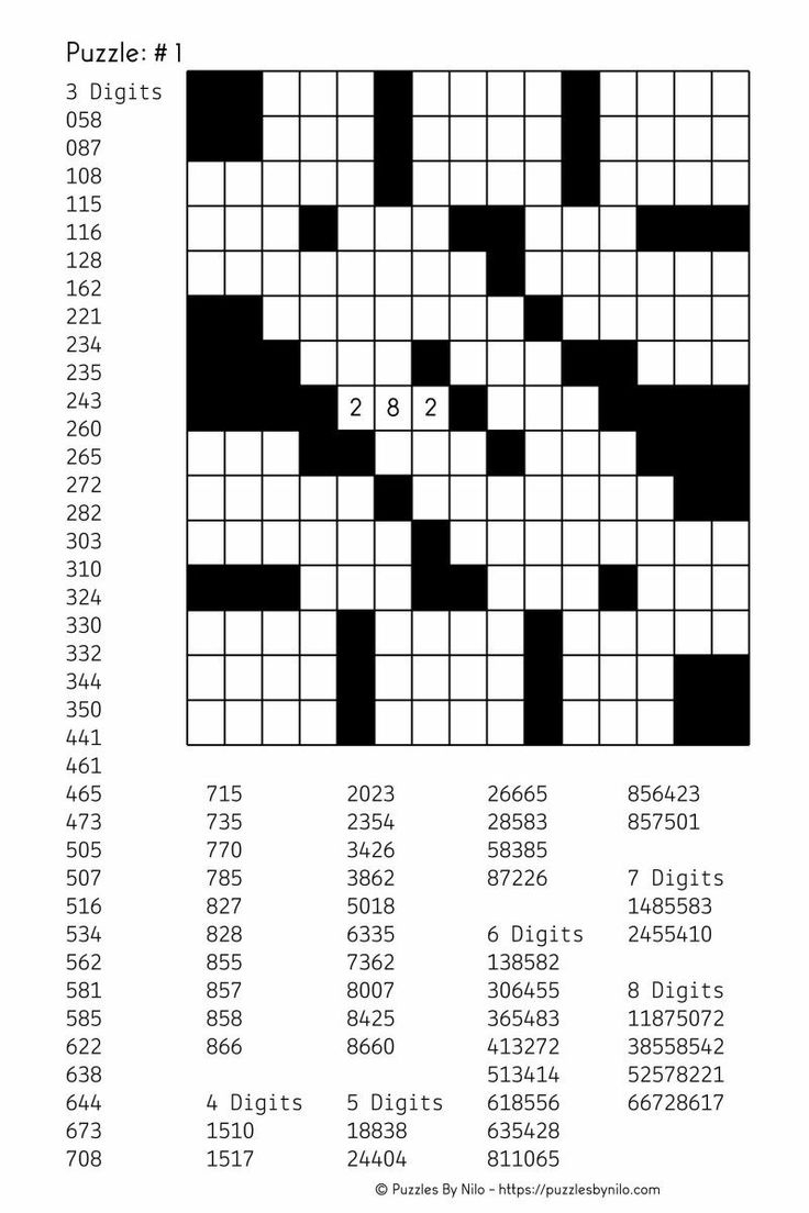 free number crossword puzzles printable free number crossword puzzles printable