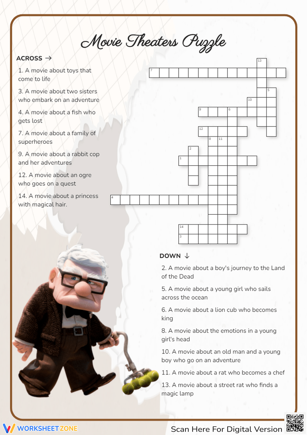Printable Movie Crossword Puzzles Worksheets Download