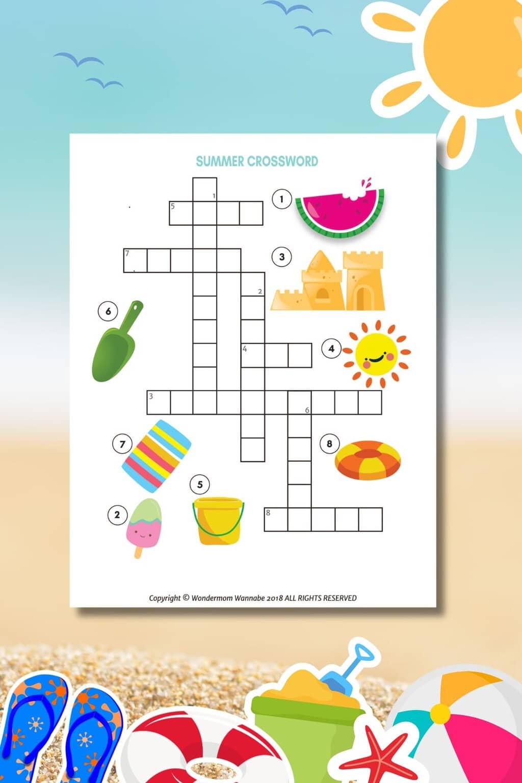 summer crossword puzzle free printable