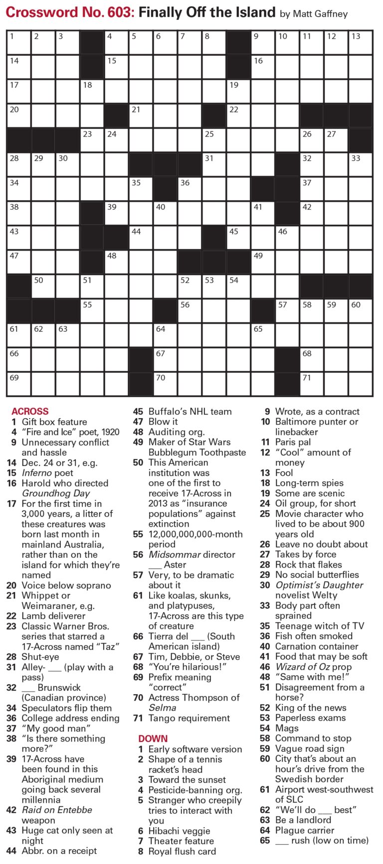 Puzzles Printable Crossword And Sudoku Issue June 11 2021 The Week