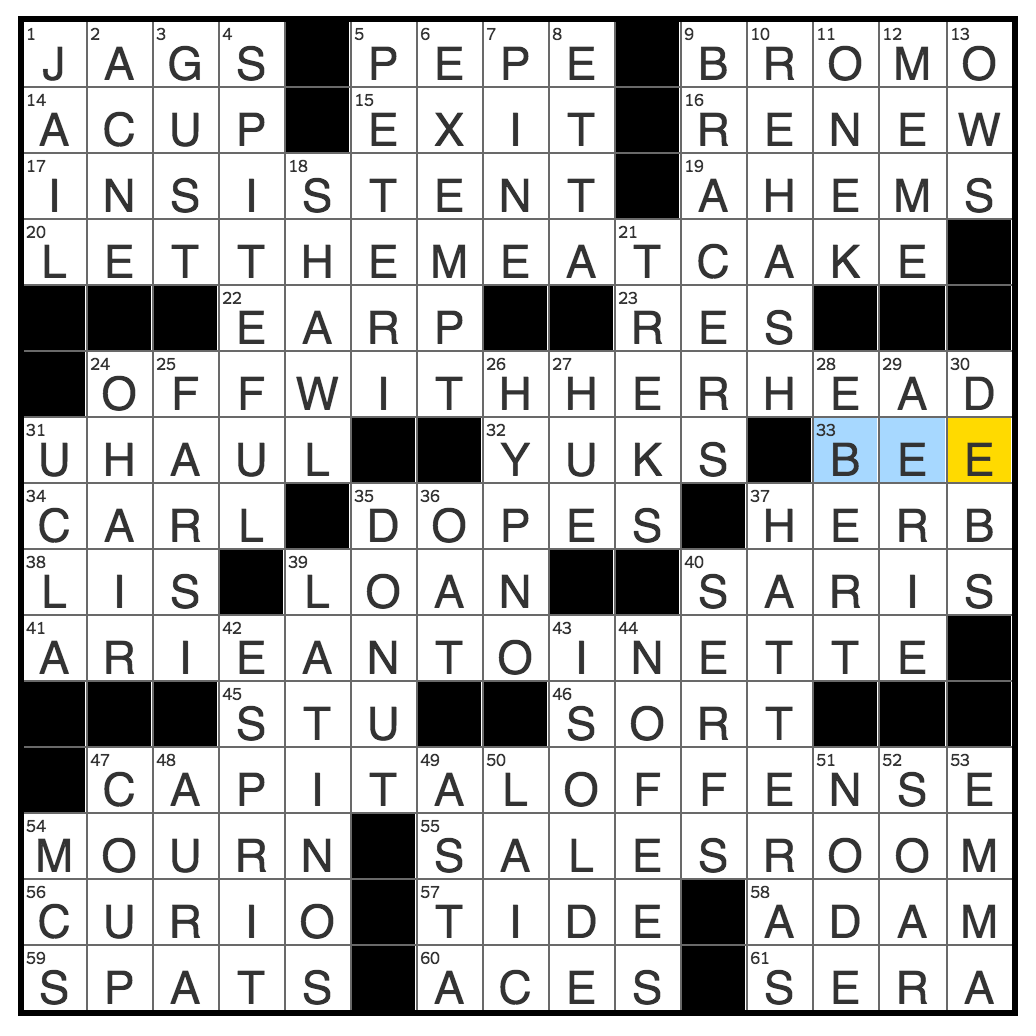 Rex Parker Does The NYT Crossword Puzzle Competitor Of Wisk MON 5 1 2017 Short Race Spec Eagle s Home Blood Components Tristan s Beloved Fizzy Headache Remedy Informally Rex Parker Does The NYT Crossword Puzzle Competitor Of Wisk MON 5 1 2017 Short Race Spec Eagle s Home Blood Components Tristan s Beloved Fizzy Headache Remedy Informally