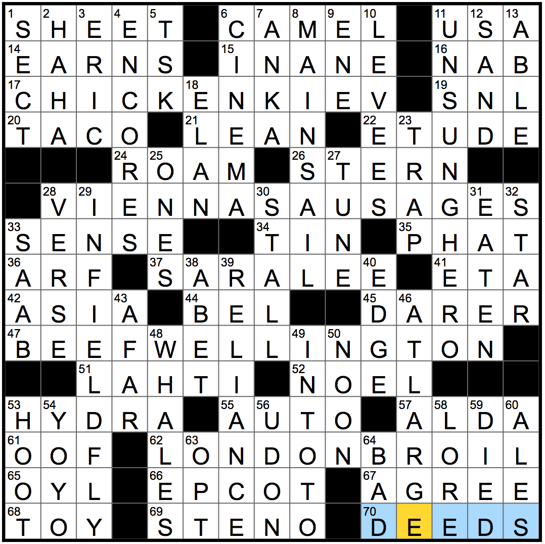 Rex Parker Does The NYT Crossword Puzzle Desert Beast MON 8 20 18 Brand That nobody Doesn t Like Person Not Getting Credit For A Brave Act