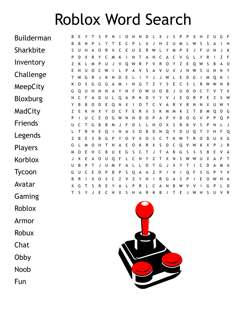 Roblox Games Crossword WordMint