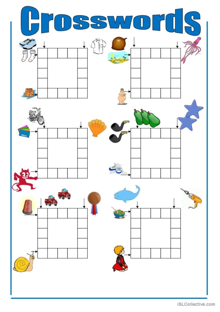 Six Crossword Puzzles Crossword English ESL Worksheets Pdf Doc Six Crossword Puzzles Crossword English ESL Worksheets Pdf Doc