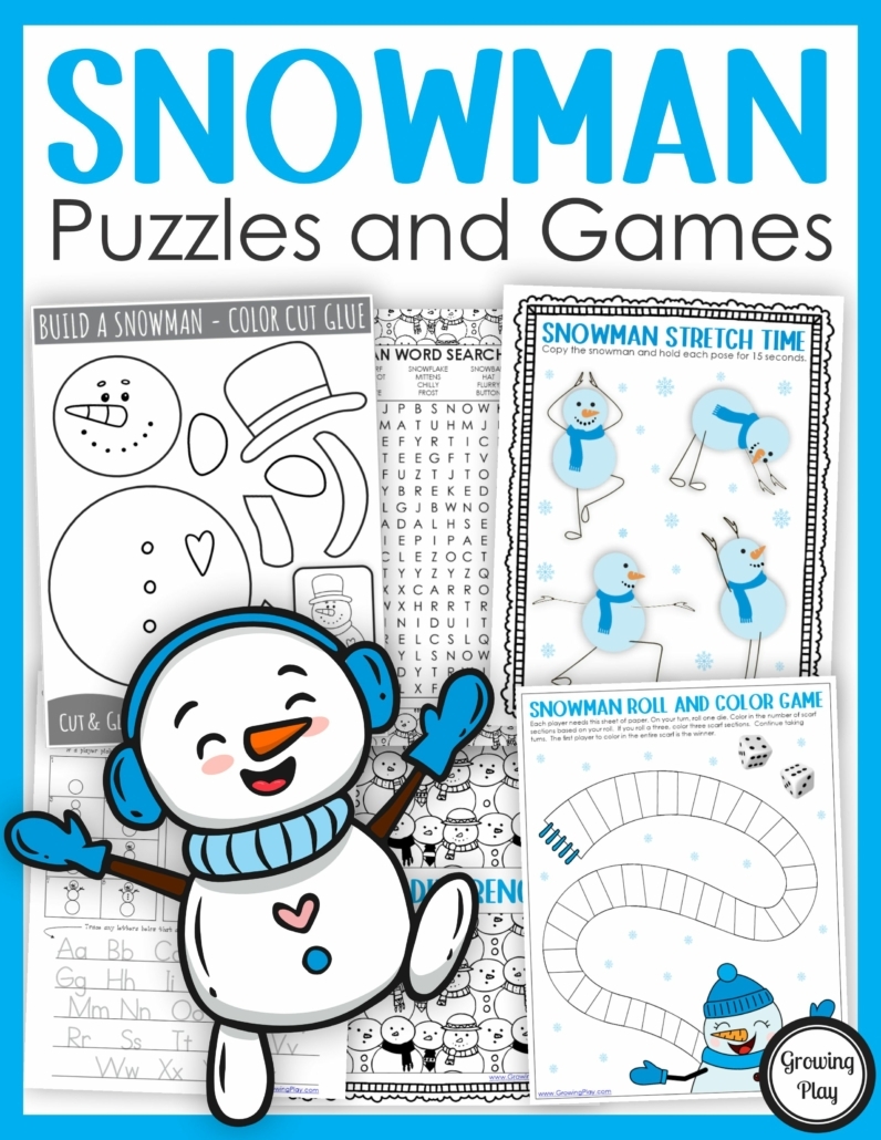 snowman crossword puzzle printable