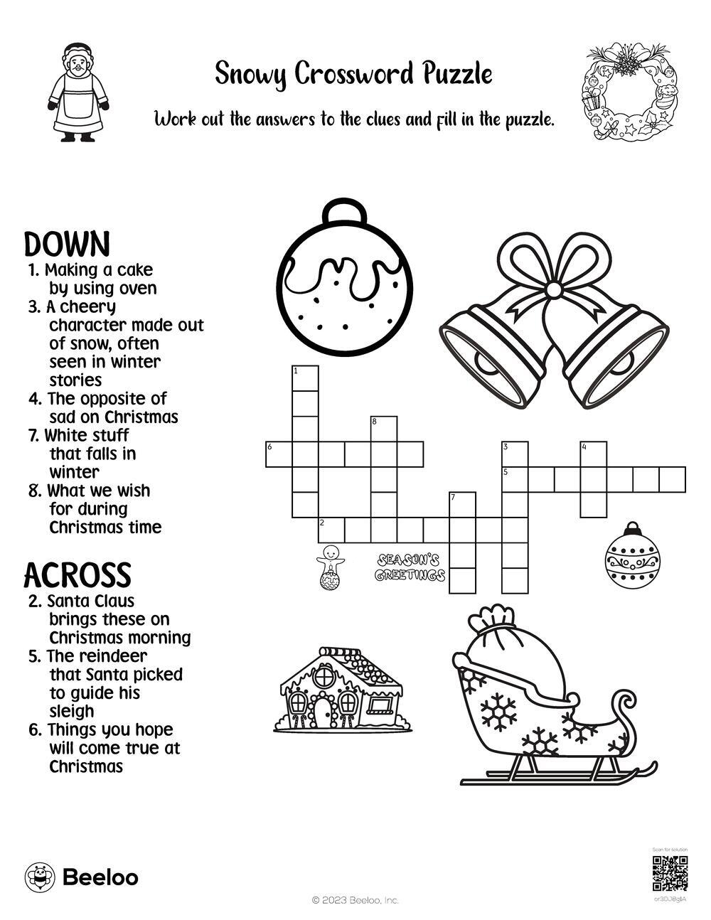 free printable winter crossword puzzles
