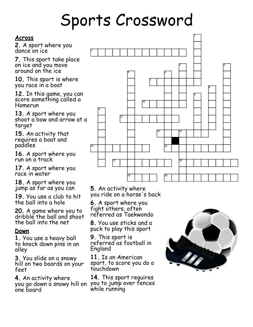 Soccer Crossword Puzzle WordMint