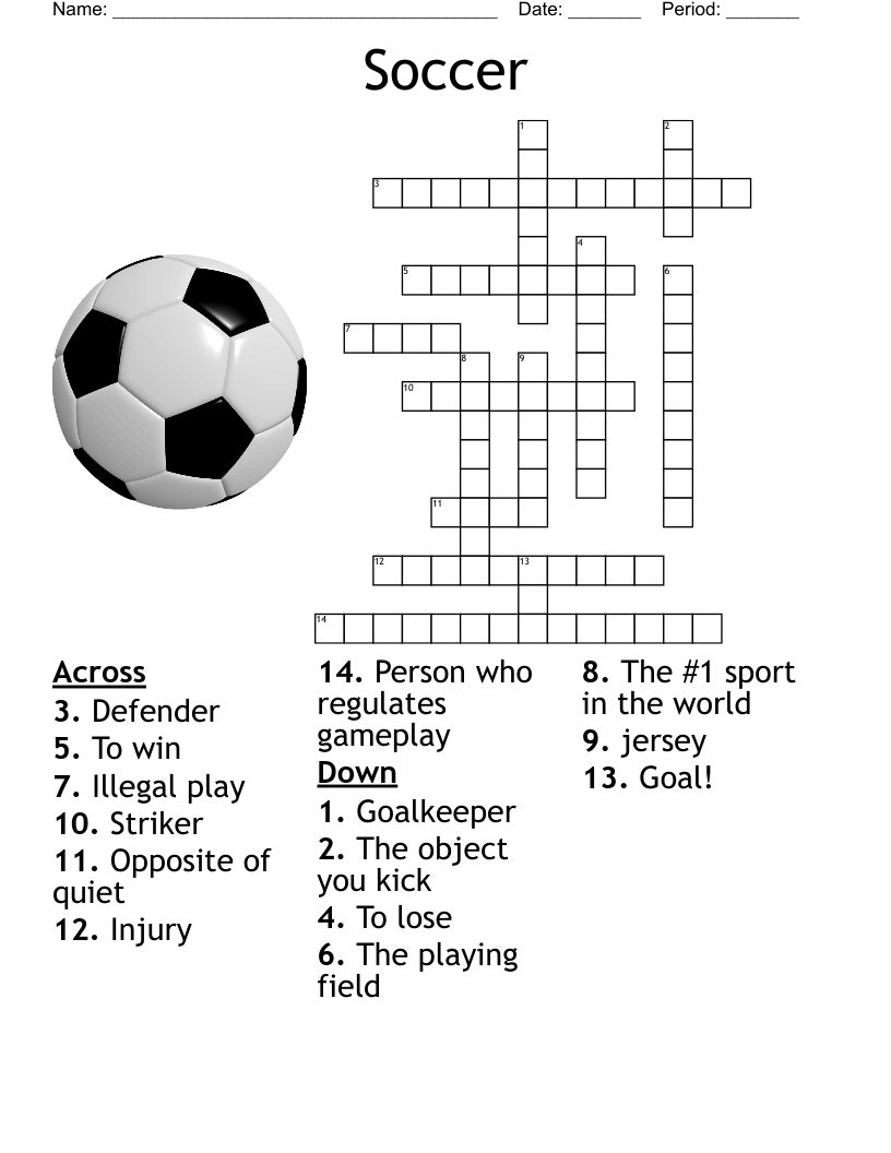 Soccer Crossword WordMint