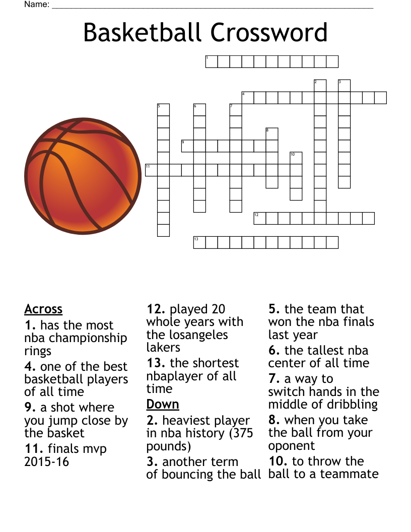 printable sports crossword puzzles for adults