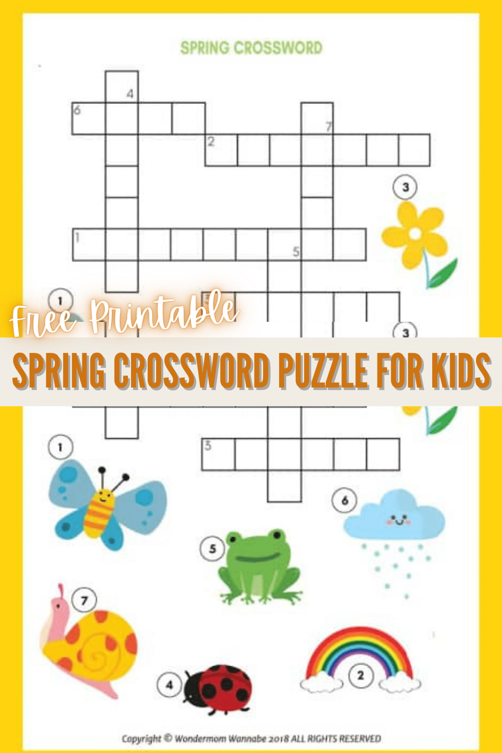 crossword puzzles for kindergarten free printable
