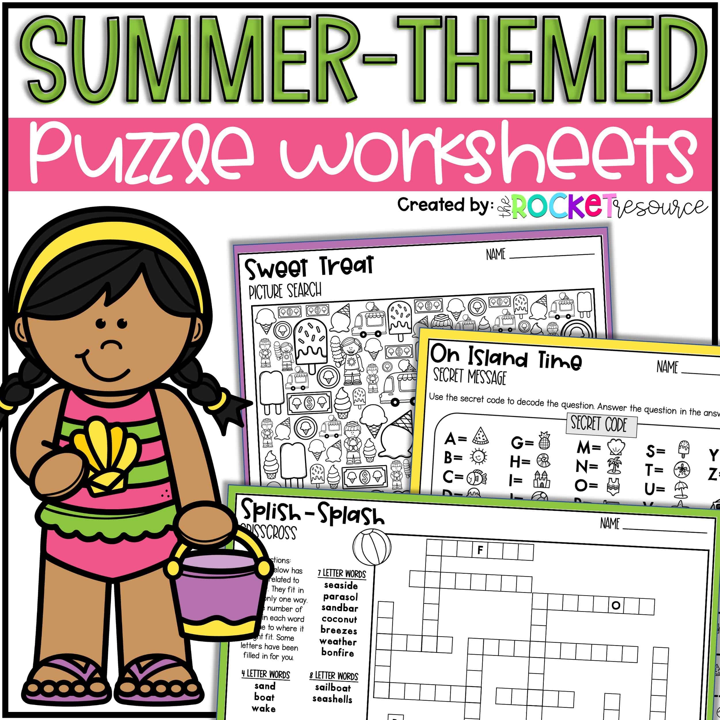Summer Puzzles Packet Summer Crossword Puzzle Printable End Of Year Puzzles The Rocket Resource