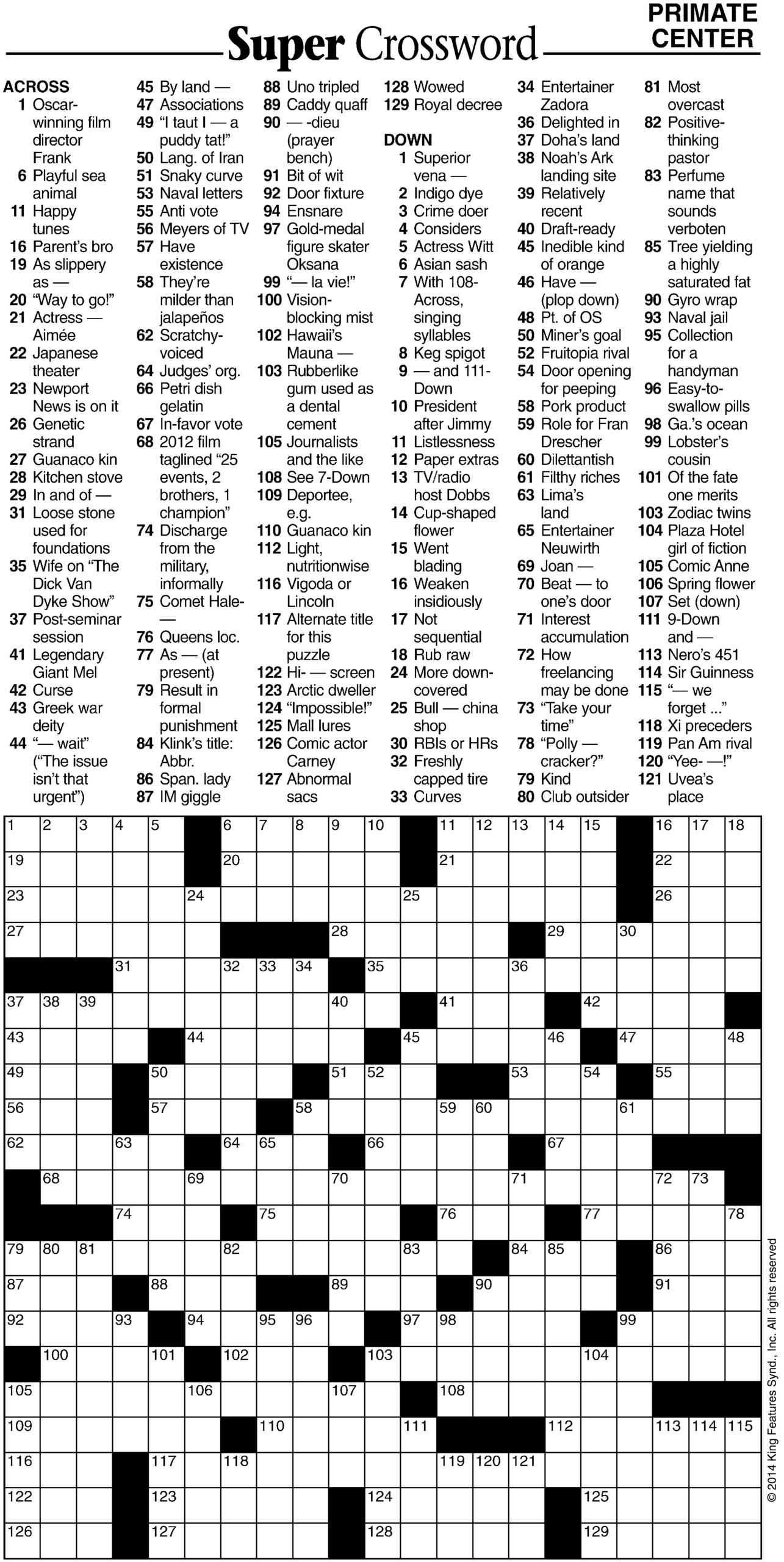 printable crossword puzzles pdf