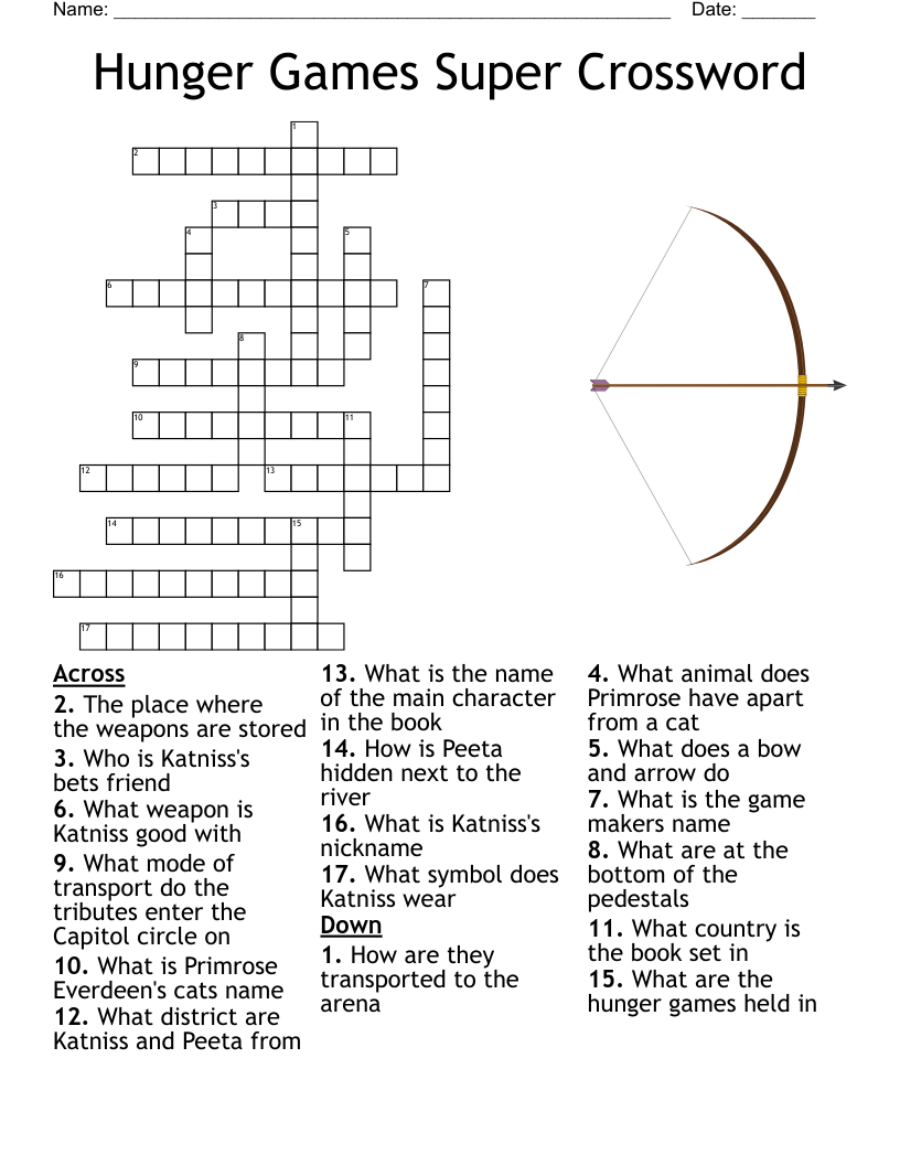 The Hunger Games Crossword WordMint The Hunger Games Crossword WordMint