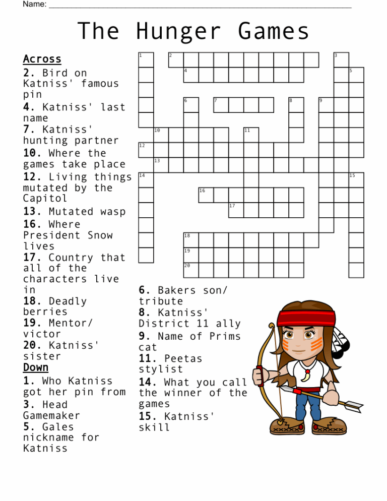 The Hunger Games Crossword WordMint