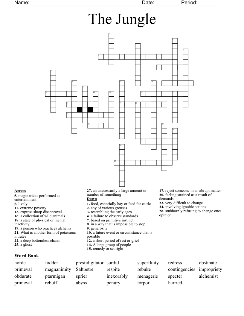 The Jungle Crossword WordMint