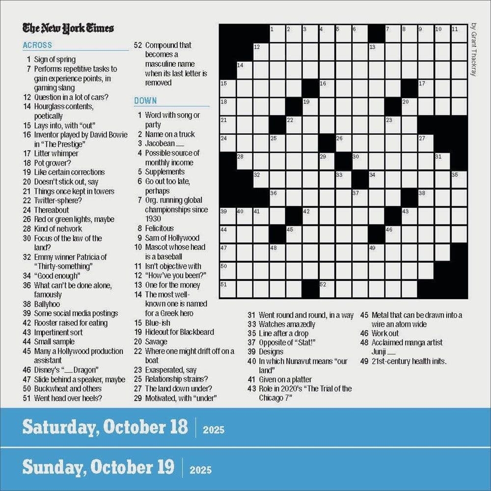 The New York Times Crossword Page A Day r Calendar 2025 Paperback Walmart