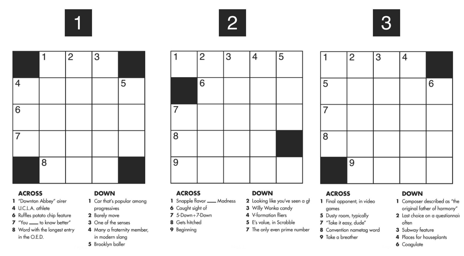 printable nyt crossword puzzles