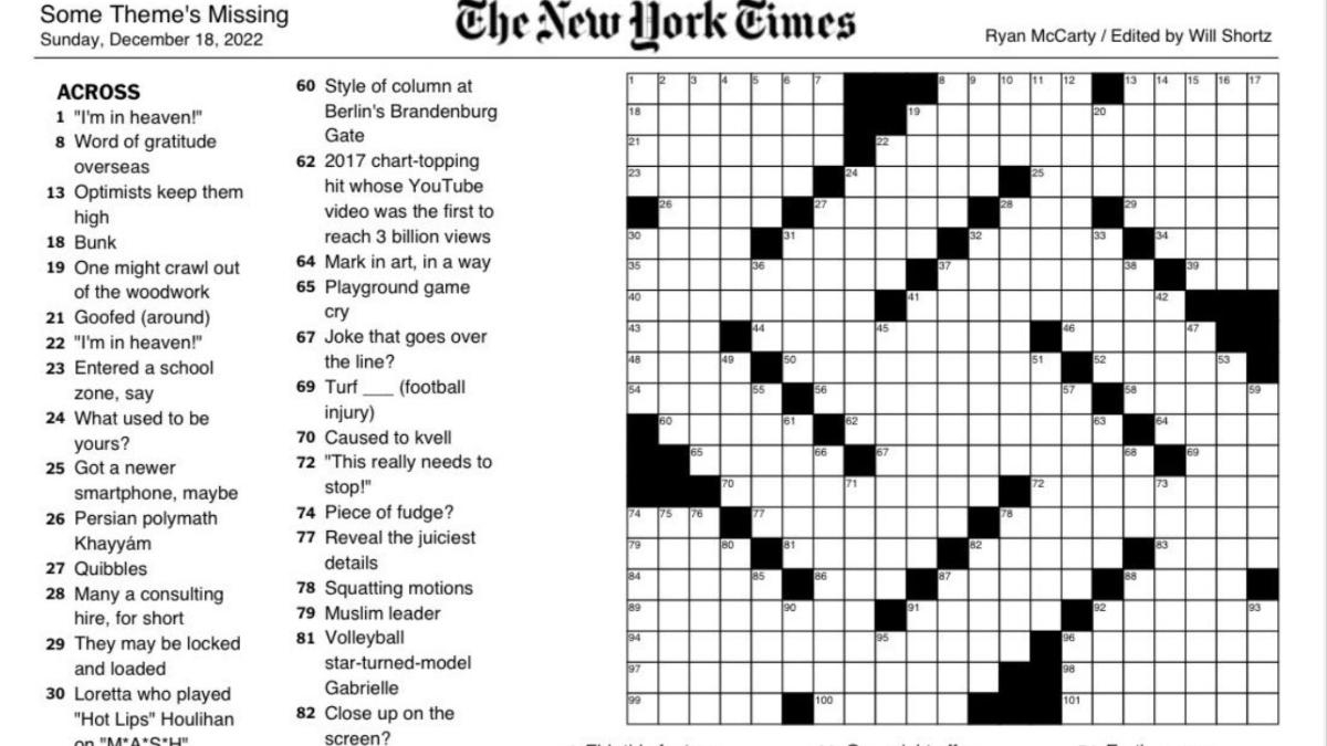 The New York Times Strictly Medium Crossword Puzzles By Will Edt Worksheets Library