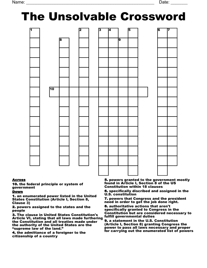 printable united features crossword puzzles