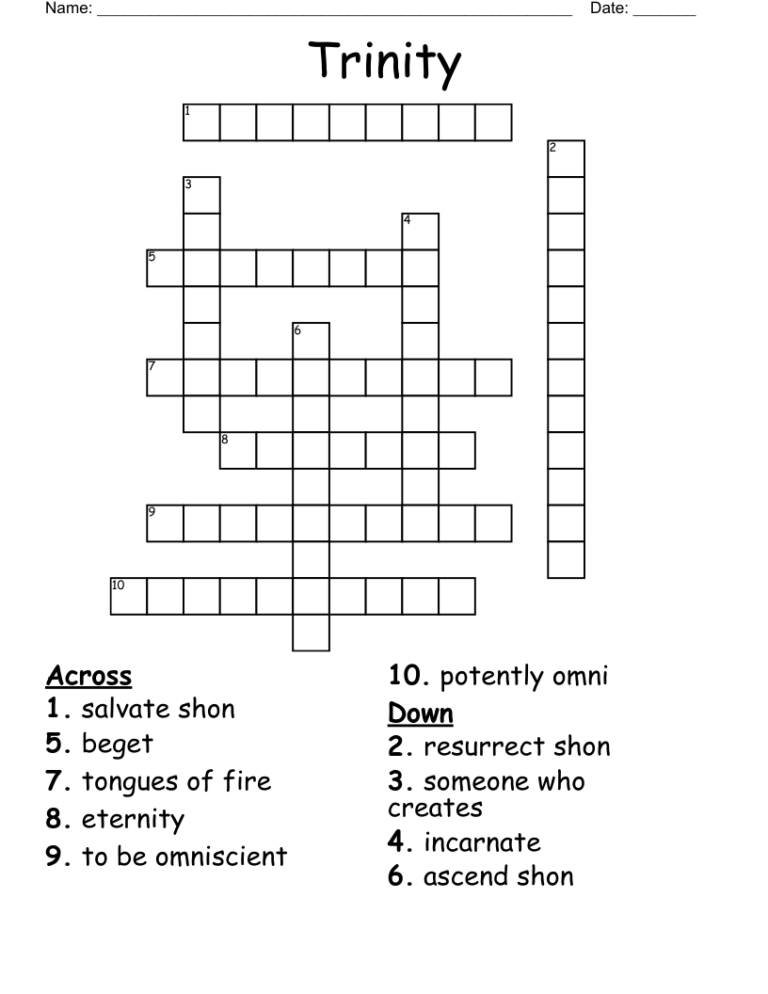 Trinity Crossword WordMint
