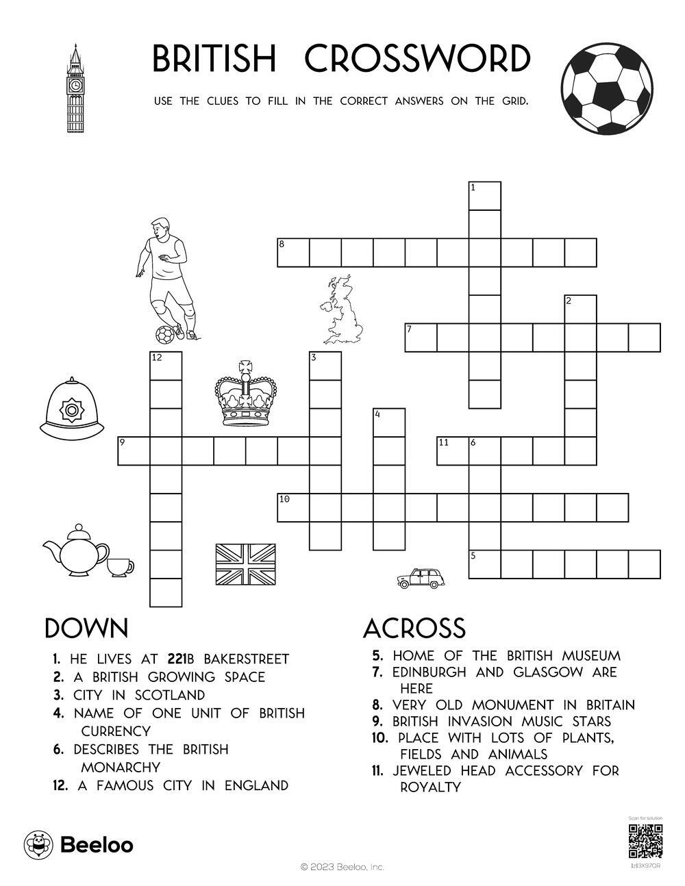 printable english crossword puzzles with answers pdf
