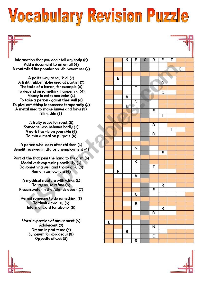 esl printable crossword puzzles esl printable crossword puzzles