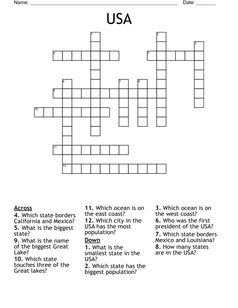 USA Crossword WordMint