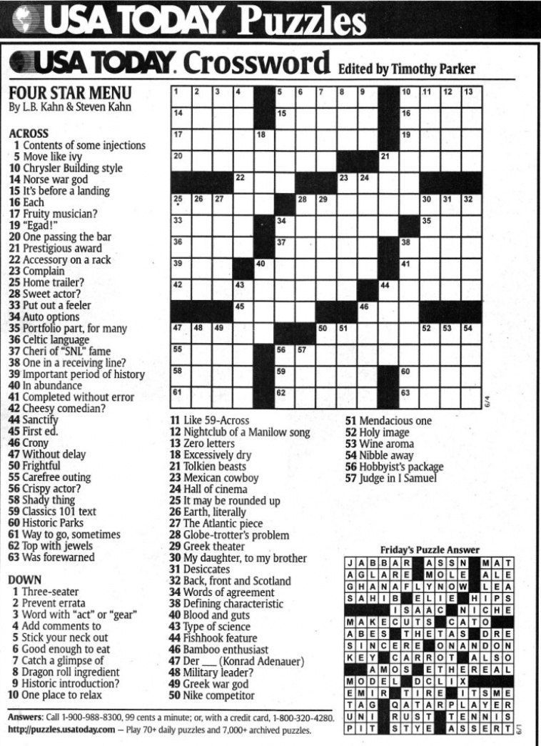 Usa Today Crosswords Dialiperhigh1984 s Ownd