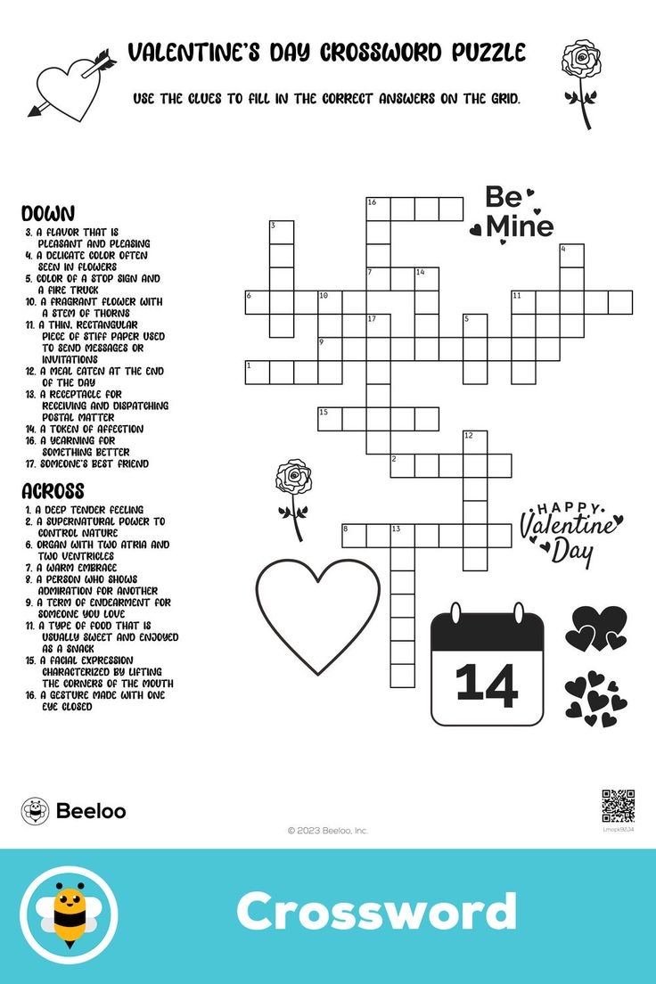 Valentine s Day Crossword Puzzle